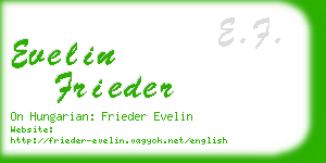 evelin frieder business card